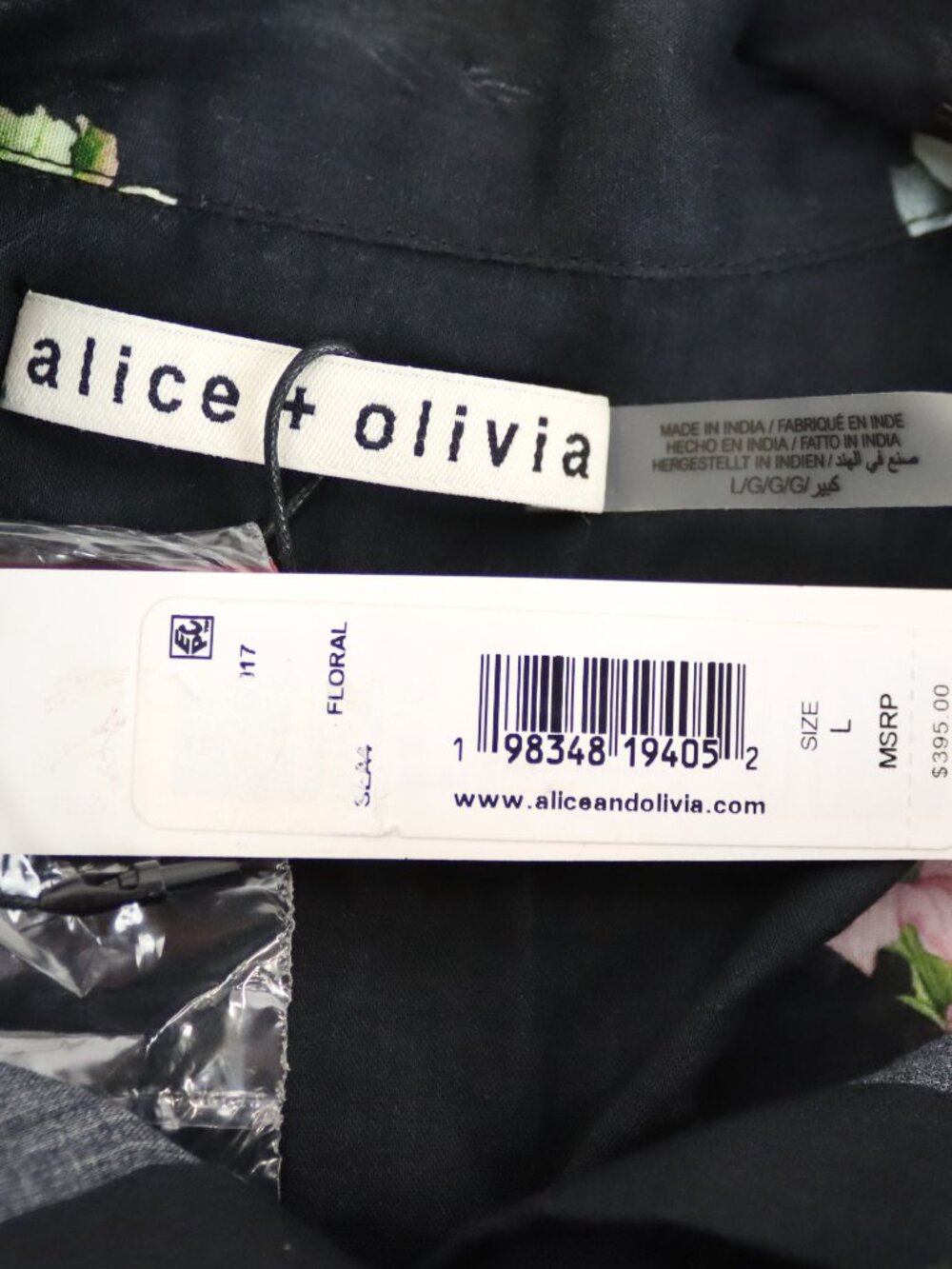 ALICE + OLIVIA Lloyd Floral Slit Sleeve Blouse in Venus Floral - Size Large -NWT - Picture 6 of 8